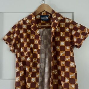 Big Bud Press Brown and White Iconic Checkered Shirt - Limited run print “Lucky”